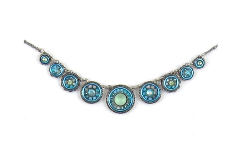 Light Blue La Dolce Vita Circles Necklace by Firefly Jewelry