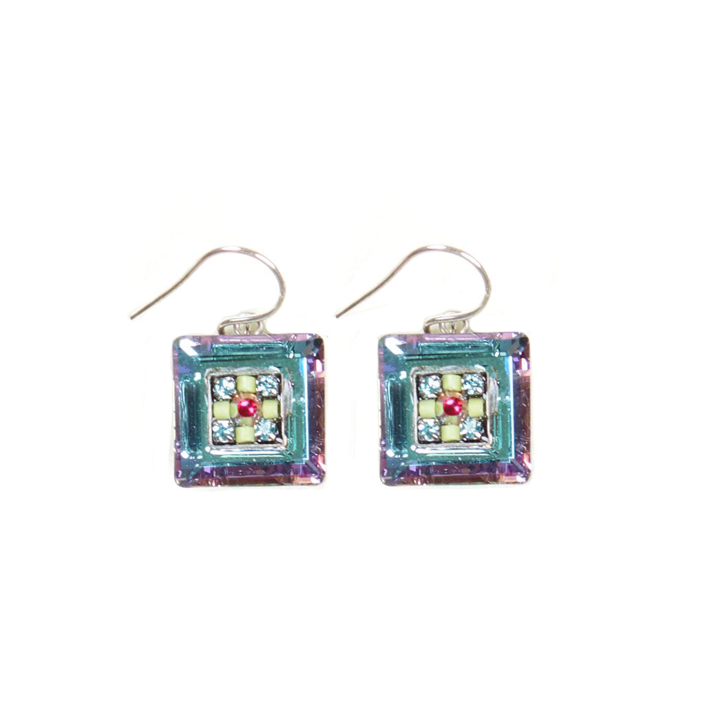 Soft La Dolce Vita Crystal Square Earrings by Firefly Jewelry