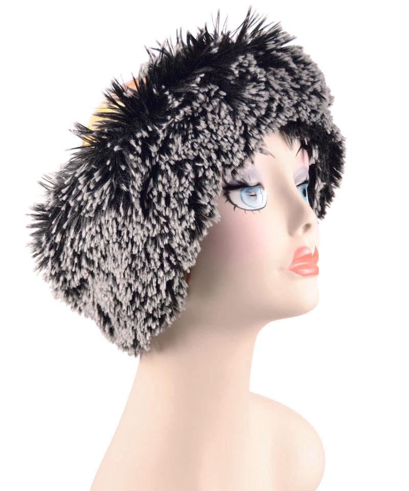 Silver Tipped Fox in Black Luxury Faux Fur Headband – Gallery 30