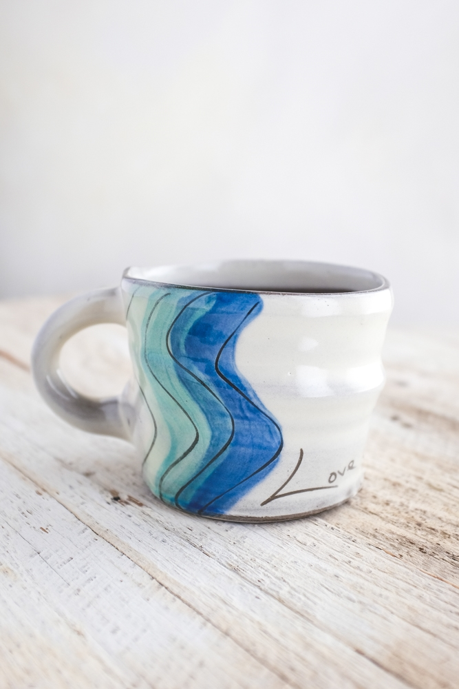 Love the River Mug Hand Painted Ceramic
