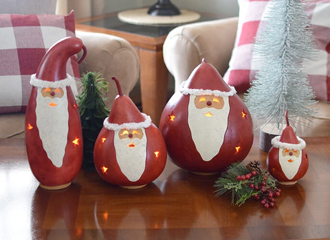 Santa with Stars Gourd - Available in Multiple Sizes