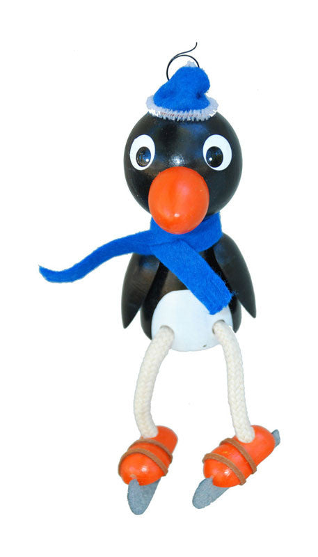 Penguin On Ice Skates Handcrafted Wooden Jumpie
