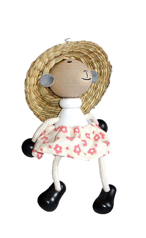 Sheep Girl Handcrafted Wooden Jumpie