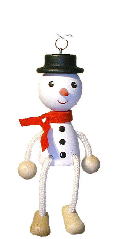 Snowman Handcrafted Wooden Jumpie