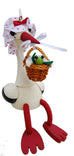 Stork With Baby Frog Handcrafted Wooden Jumpie
