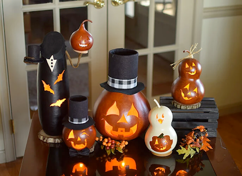 Spooky Crew Gourds - Available in Multiple Sizes and Styles