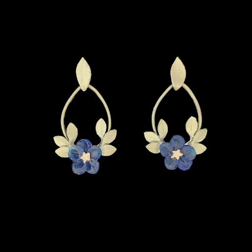 Blue Violet Hoop Earrings By Michael Michaud
