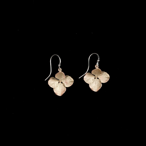 Hydrangea Petal Wire Drop Earrings By Michael Michaud